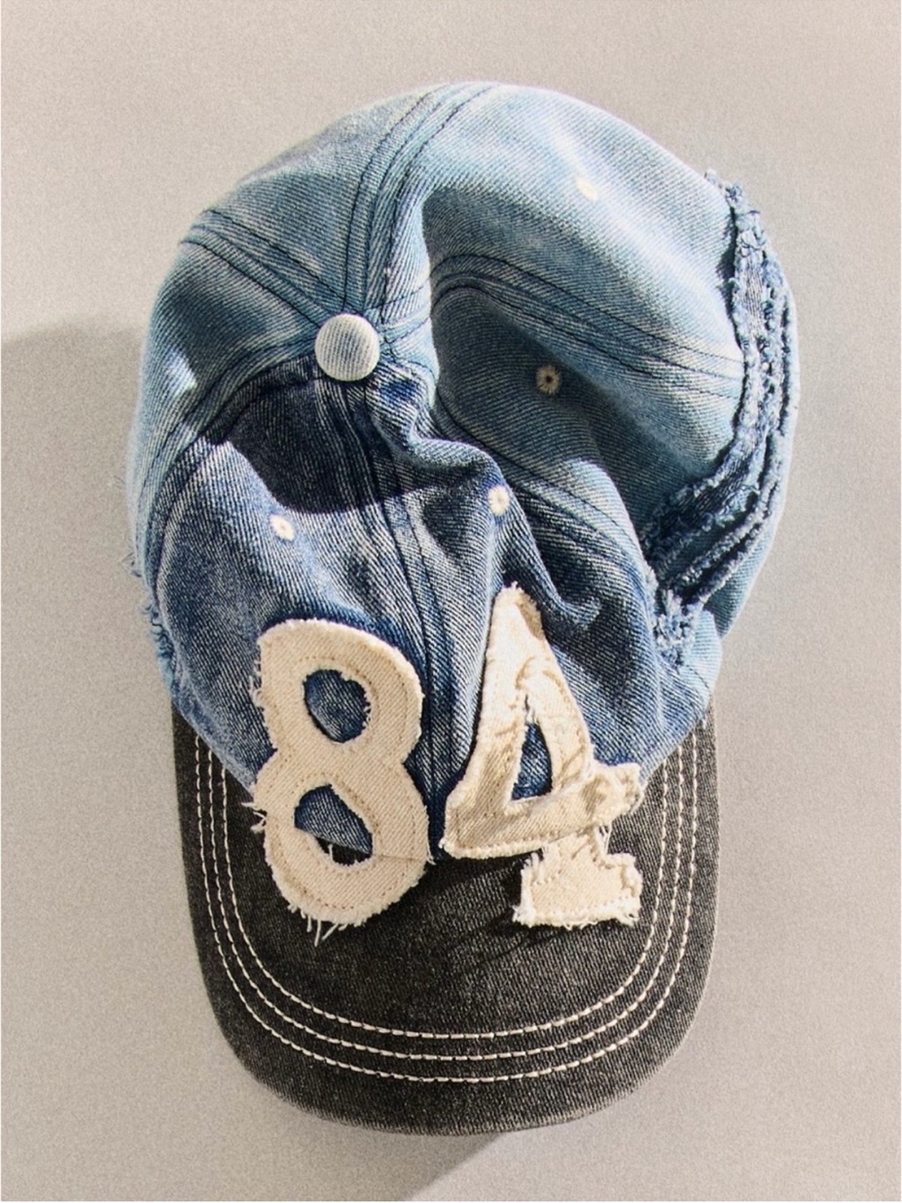 Hollie varsity denim basketball hat